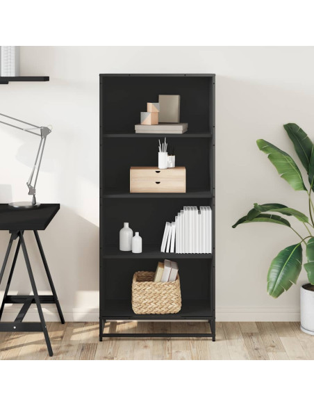 Libreria Nera 60x35x139 cm in Truciolato