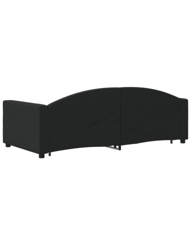 Divano Letto con Letto Estraibile Nero 90x190 cm in Tessuto