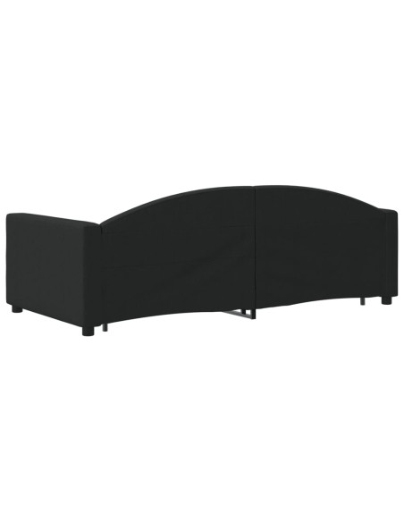 Divano Letto con Letto Estraibile Nero 90x190 cm in Tessuto