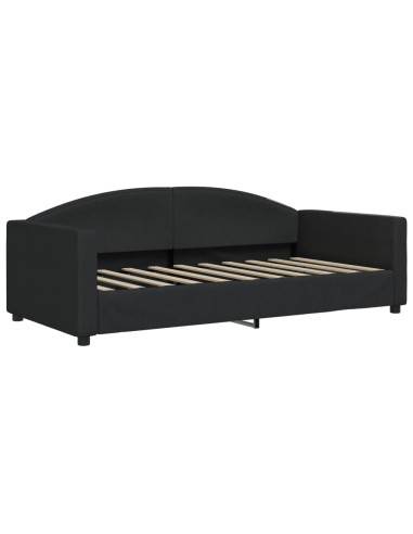 Divano Letto con Letto Estraibile Nero 90x190 cm in Tessuto