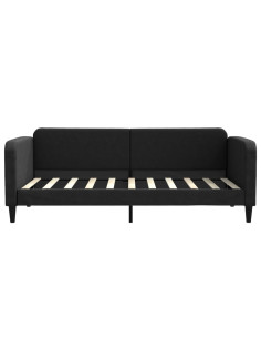 Divano Letto Estraibile con Cassetti Nero 90x190 cm in Tessuto