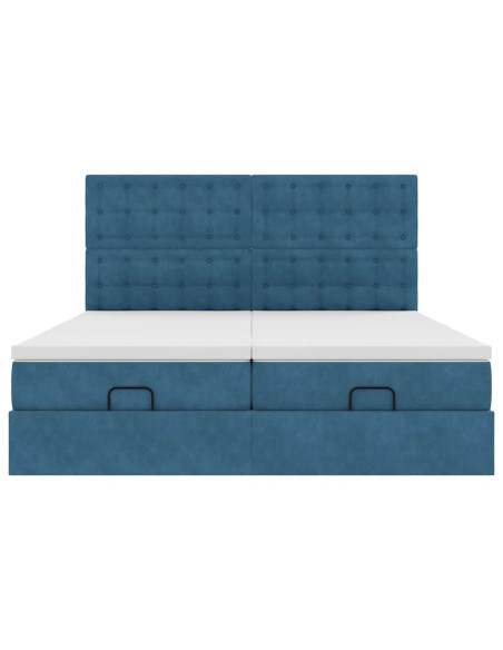Struttura Letto Pouf con Materassi 160x200 cm Velluto