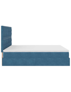 Struttura Letto Pouf con Materassi 160x200 cm Velluto 2