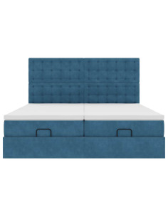 Struttura Letto Pouf con Materassi 160x200 cm Velluto 2