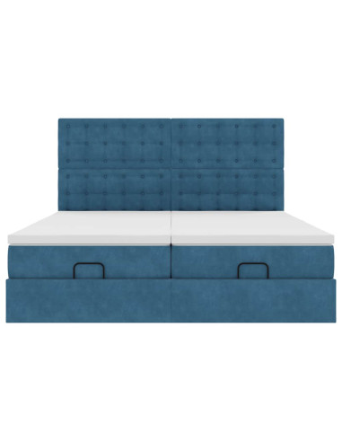 Struttura Letto Pouf con Materassi 160x200 cm Velluto