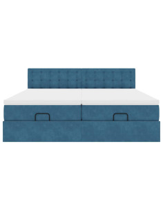 Struttura Letto Pouf con Materassi 160x200 cm Velluto 2