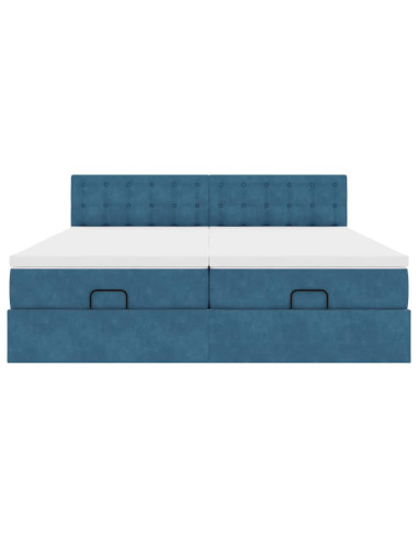 Struttura Letto Pouf con Materassi 160x200 cm Velluto