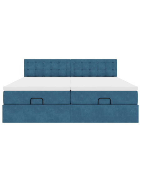 Struttura Letto Pouf con Materassi 160x200 cm Velluto