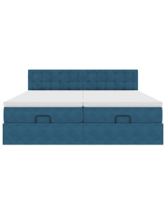 Struttura Letto Pouf con Materassi 160x200 cm Velluto