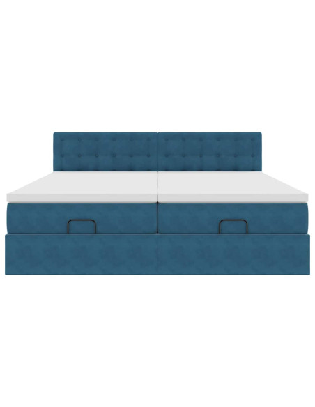 Struttura Letto Pouf con Materassi 160x200 cm Velluto