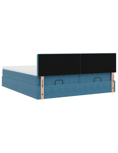 Struttura Letto Pouf con Materassi 160x200 cm Velluto