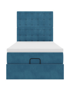 Struttura Letto Pouf con Materassi 80x200 cm Velluto 2