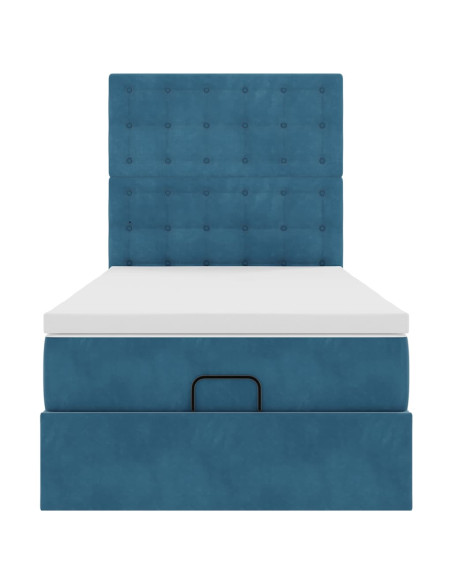 Struttura Letto Pouf con Materassi 80x200 cm Velluto