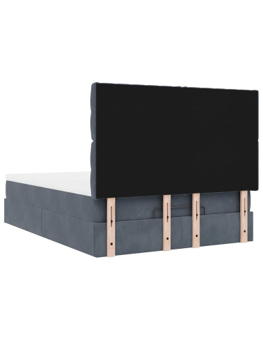 Struttura Letto Pouf con Materassi 140x200 cm in Velluto