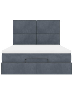 Struttura Letto Pouf con Materassi 140x200 cm in Velluto