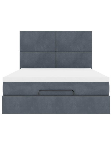 Struttura Letto Pouf con Materassi 140x200 cm in Velluto
