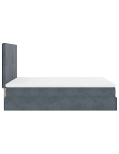 Struttura Letto Pouf con Materassi 140x200 cm in Velluto 2