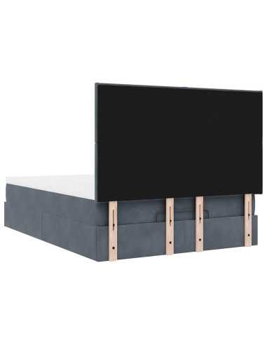 Struttura Letto Pouf con Materassi 140x200 cm in Velluto