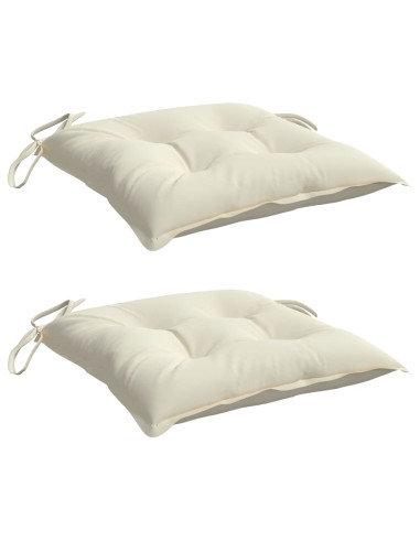 Cuscini per Sedia 2pz Bianco Crema 40x40x7 cm in Tessuto Oxford