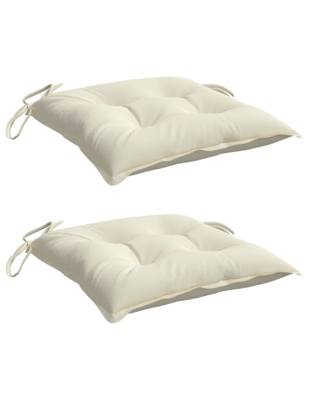 Cuscini per Sedia 2pz Bianco Crema 40x40x7 cm in Tessuto Oxford