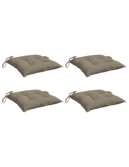Cuscini per Sedia 4 pz Tortora 40x40x7 cm in Tessuto Oxford