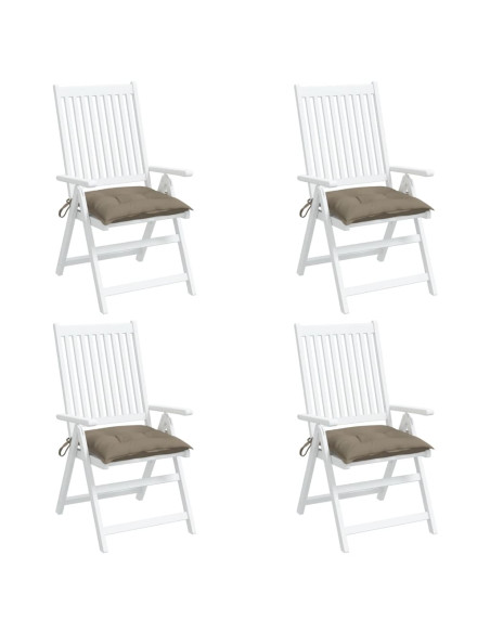 Cuscini per Sedia 4 pz Tortora 40x40x7 cm in Tessuto Oxford
