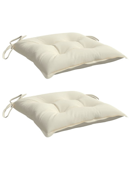 Cuscini per Sedia 2 pz Bianco Crema 50x50x7cm in Tessuto Oxford