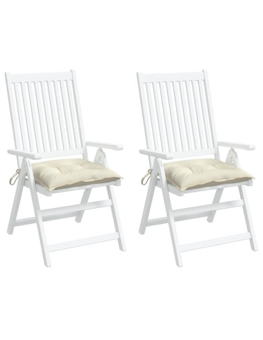 Cuscini per Sedia 2 pz Bianco Crema 50x50x7cm in Tessuto Oxford
