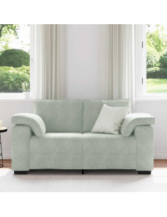 Divano Divanetto Grigio Chiaro 120 cm in Velluto 2