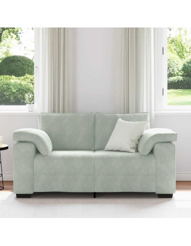 Divano Divanetto Grigio Chiaro 120 cm in Velluto