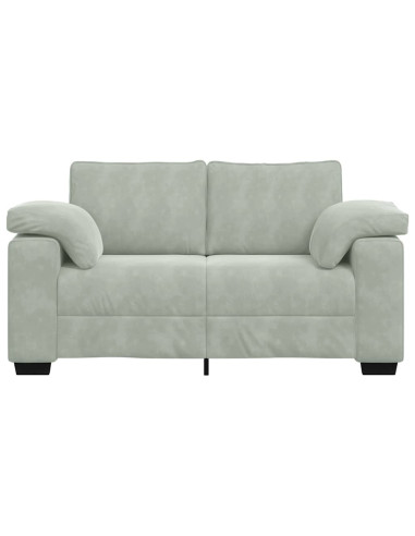 Divano Divanetto Grigio Chiaro 120 cm in Velluto