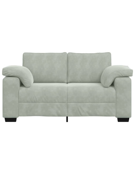 Divano Divanetto Grigio Chiaro 120 cm in Velluto