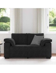 Divano Divanetto Nero 120 cm in Velluto 2