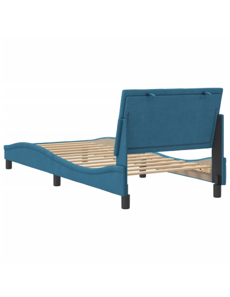 Giroletto senza Materasso Hanko Blu 80x200 cm in Velluto