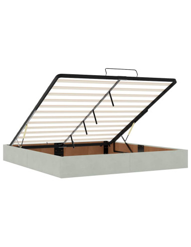 Struttura Letto Pouf con Materasso 160x200 cm in Velluto