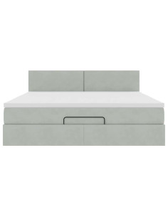 Struttura Letto Pouf con Materasso 160x200 cm in Velluto