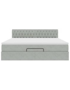 Struttura Letto Pouf con Materasso 160x200 cm in Velluto