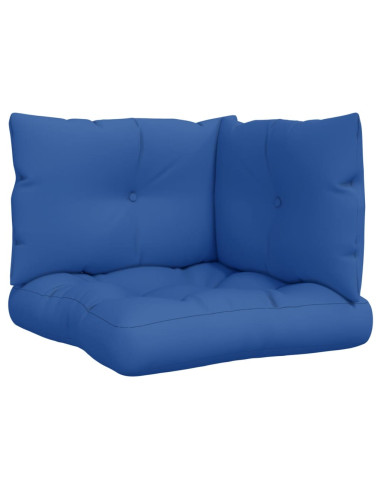 Cuscini per Pallet 3 pz Blu Reale in Tessuto