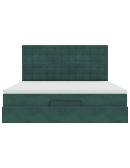 Struttura Letto Pouf con Materassi 160x200 cm Velluto