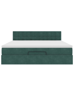 Struttura Letto Pouf con Materasso 160x200 cm in Velluto