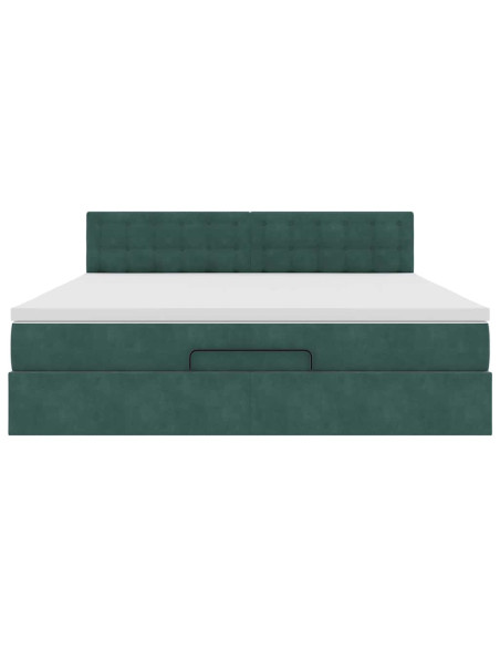Struttura Letto Pouf con Materasso 160x200 cm in Velluto