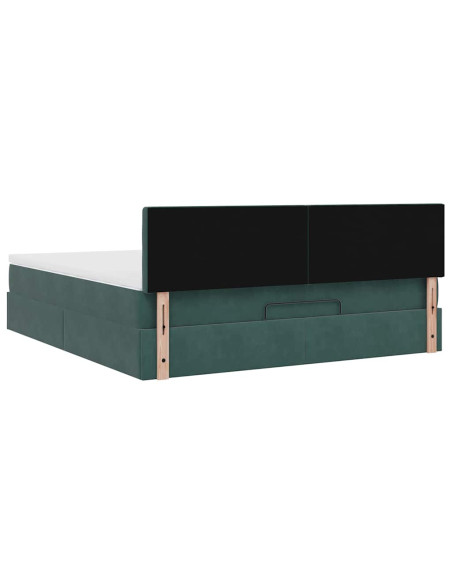 Struttura Letto Pouf con Materasso 160x200 cm in Velluto