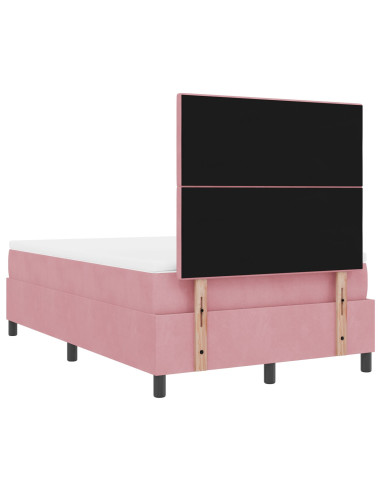 Letto a molle con materasso Rosa 120 x 200 cm Tessuto