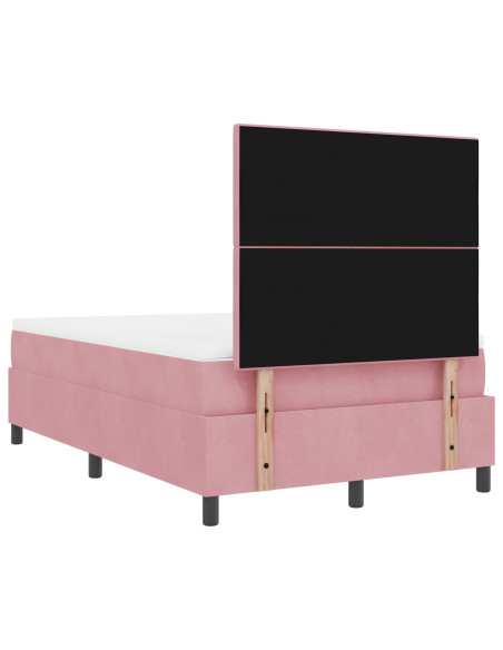 Letto a molle con materasso  Rosa 120x200 cm Velluto