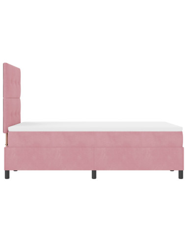 Letto a molle con materasso Rosa 120 x 200 cm Tessuto