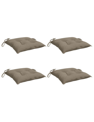 Cuscini per Sedia 4 pz Tortora 50x50x7 cm Tessuto Oxford