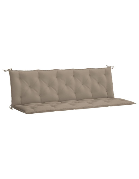 Cuscini Panca da Giardino 2pz Tortora 180x50x7cm Tessuto Oxford