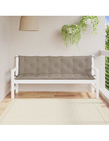 Cuscini Panca da Giardino 2pz Tortora 180x50x7cm Tessuto Oxford