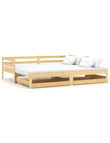 Dormeuse Estraibile 2x(90x200) cm in Legno Massello di Pino