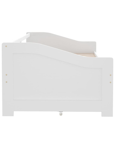 Divano Letto 3 Posti con Cassetti Bianco Pino Massello 90x200cm